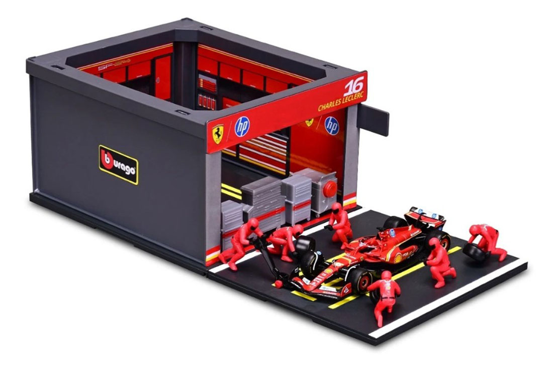Coffret diorama garage pit-stop Ferrari SF24